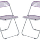 LeisureMod Lawrence Acrylic Folding Chair With Metal Frame, Set of 4 | Dining Chairs | Modishstore - 53