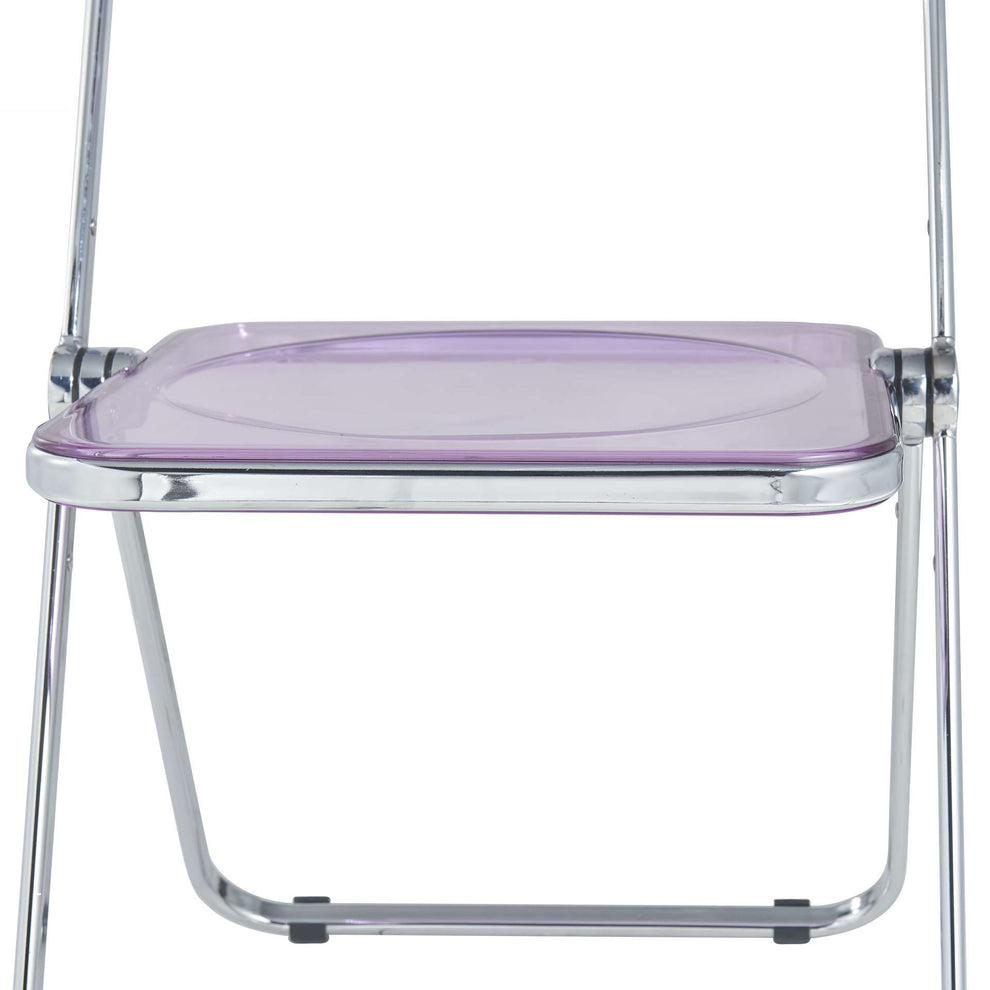 LeisureMod Lawrence Acrylic Folding Chair With Metal Frame, Set of 4 | Dining Chairs | Modishstore - 44