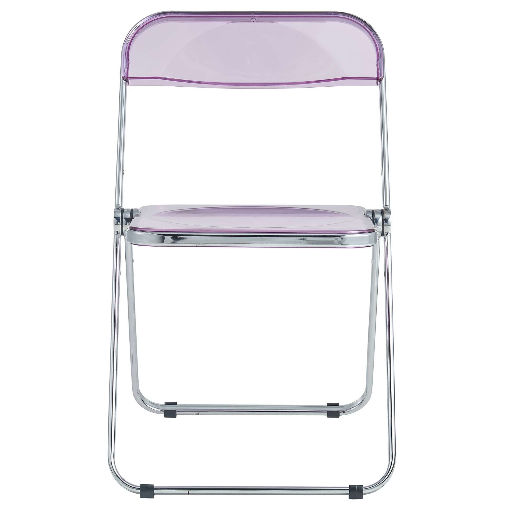 LeisureMod Lawrence Acrylic Folding Chair With Metal Frame, Set of 4 | Dining Chairs | Modishstore - 48