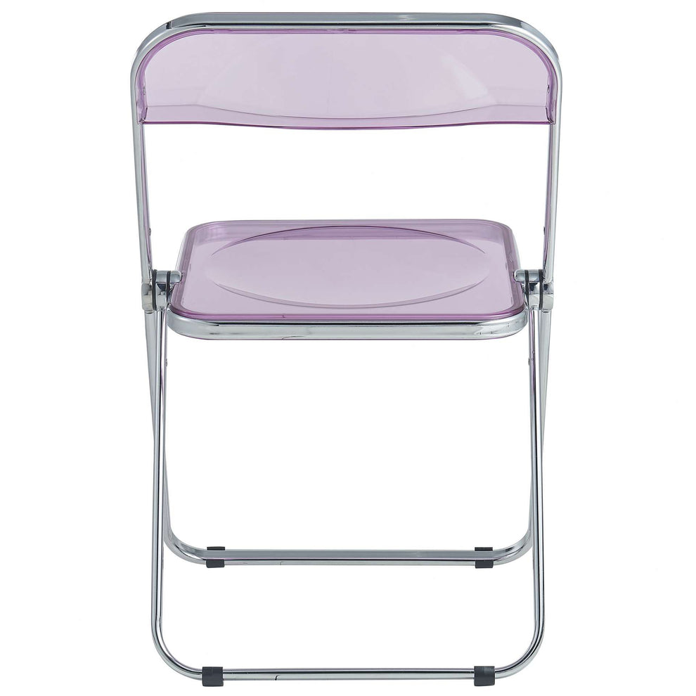LeisureMod Lawrence Acrylic Folding Chair With Metal Frame, Set of 4 | Dining Chairs | Modishstore - 47