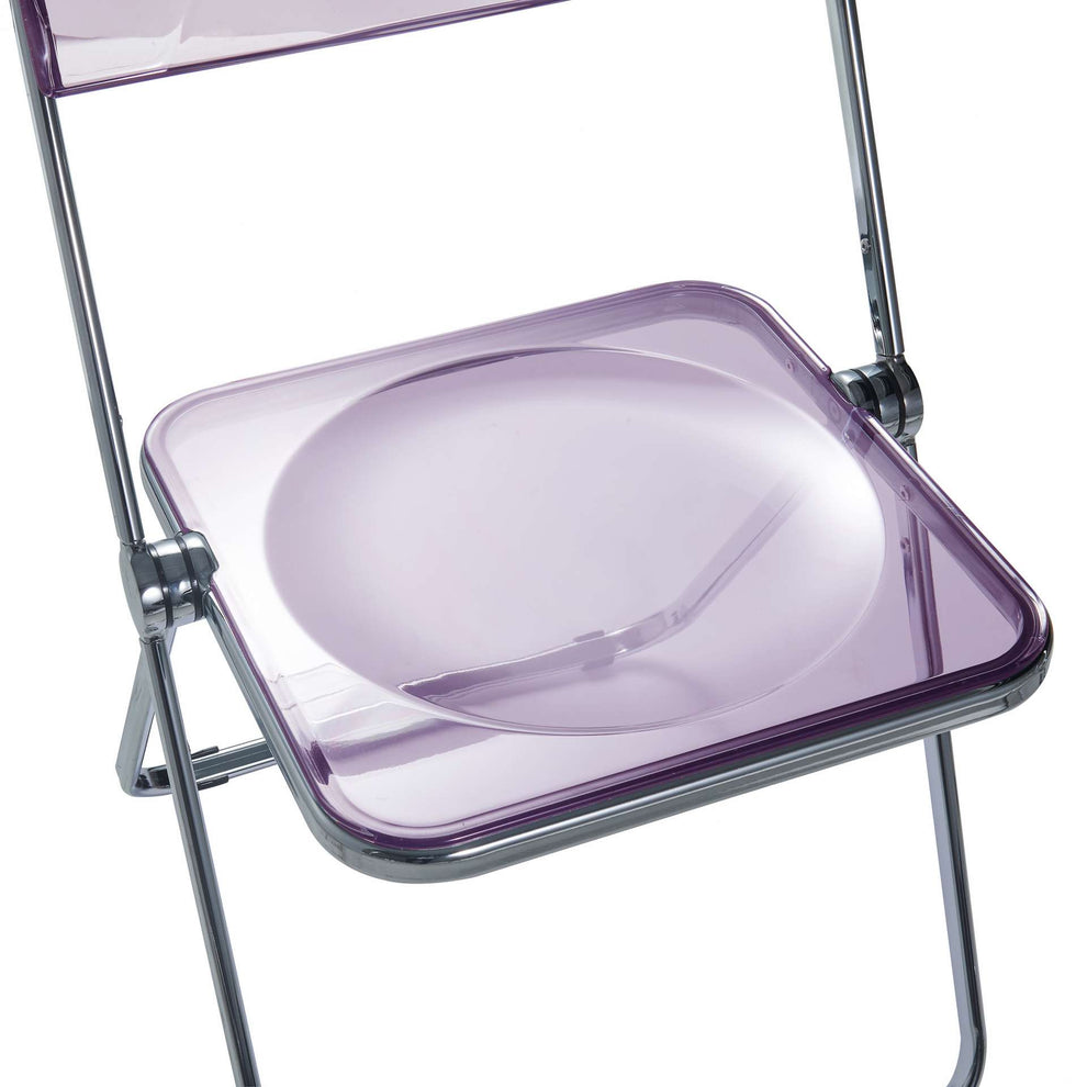 LeisureMod Lawrence Acrylic Folding Chair With Metal Frame, Set of 4 | Dining Chairs | Modishstore - 50