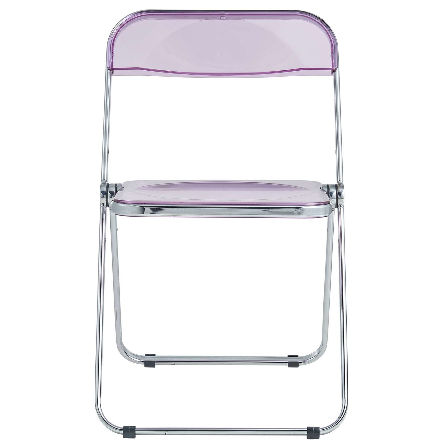 LeisureMod Lawrence Acrylic Folding Chair With Metal Frame | Dining Chairs | Modishstore - 7