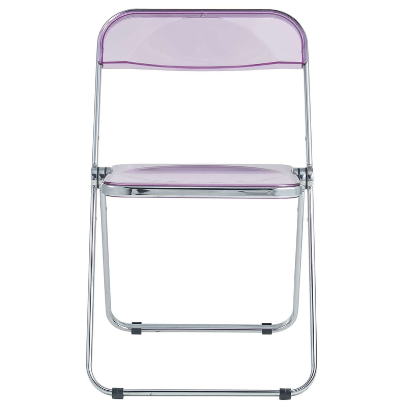 LeisureMod Lawrence Acrylic Folding Chair With Metal Frame | Dining Chairs | Modishstore - 7