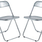 LeisureMod Lawrence Acrylic Folding Chair With Metal Frame, Set of 2 | Dining Chairs | Modishstore - 65