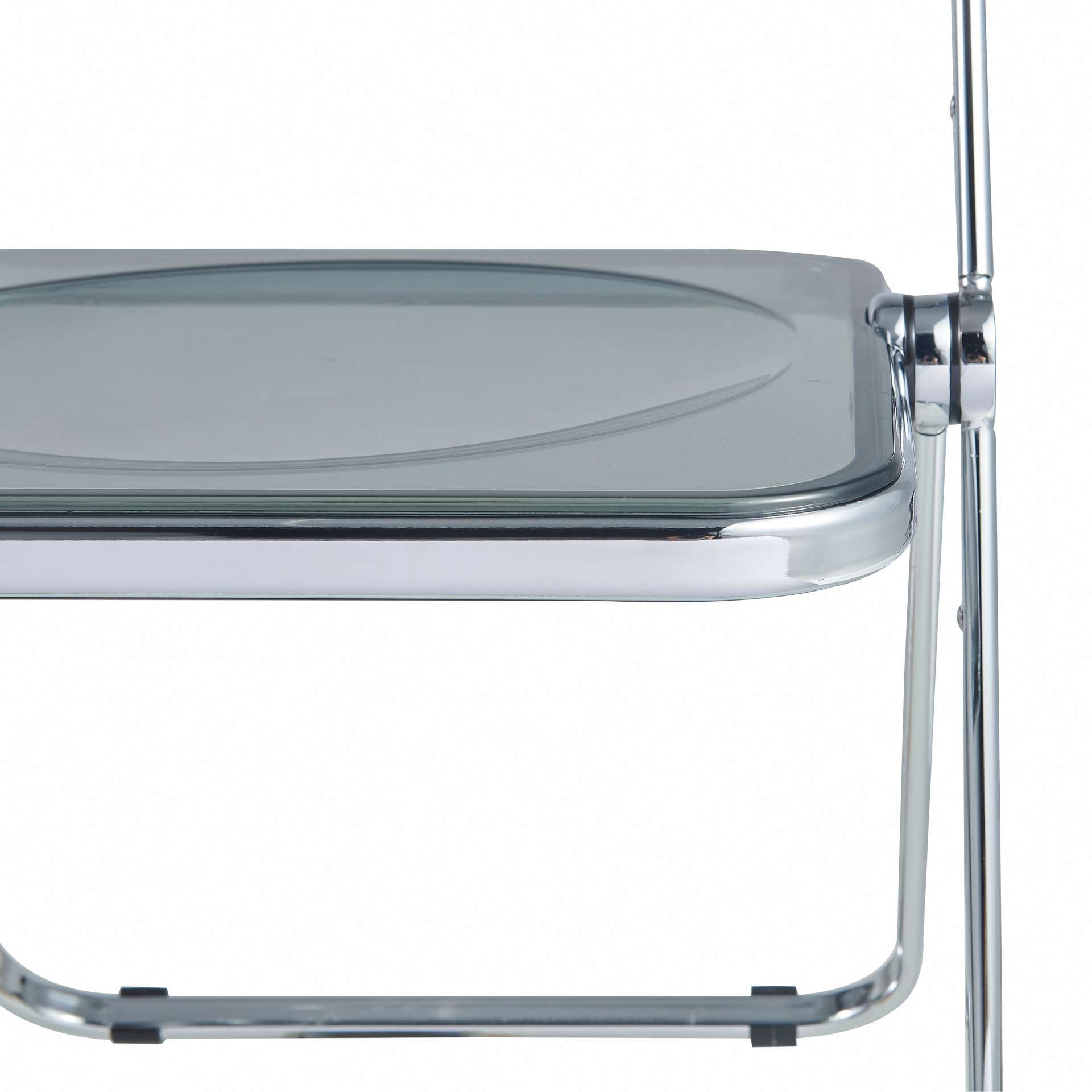 LeisureMod Lawrence Acrylic Folding Chair With Metal Frame, Set of 2 | Dining Chairs | Modishstore - 56