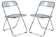 LeisureMod Lawrence Acrylic Folding Chair With Metal Frame, Set of 2 | Dining Chairs | Modishstore - 65