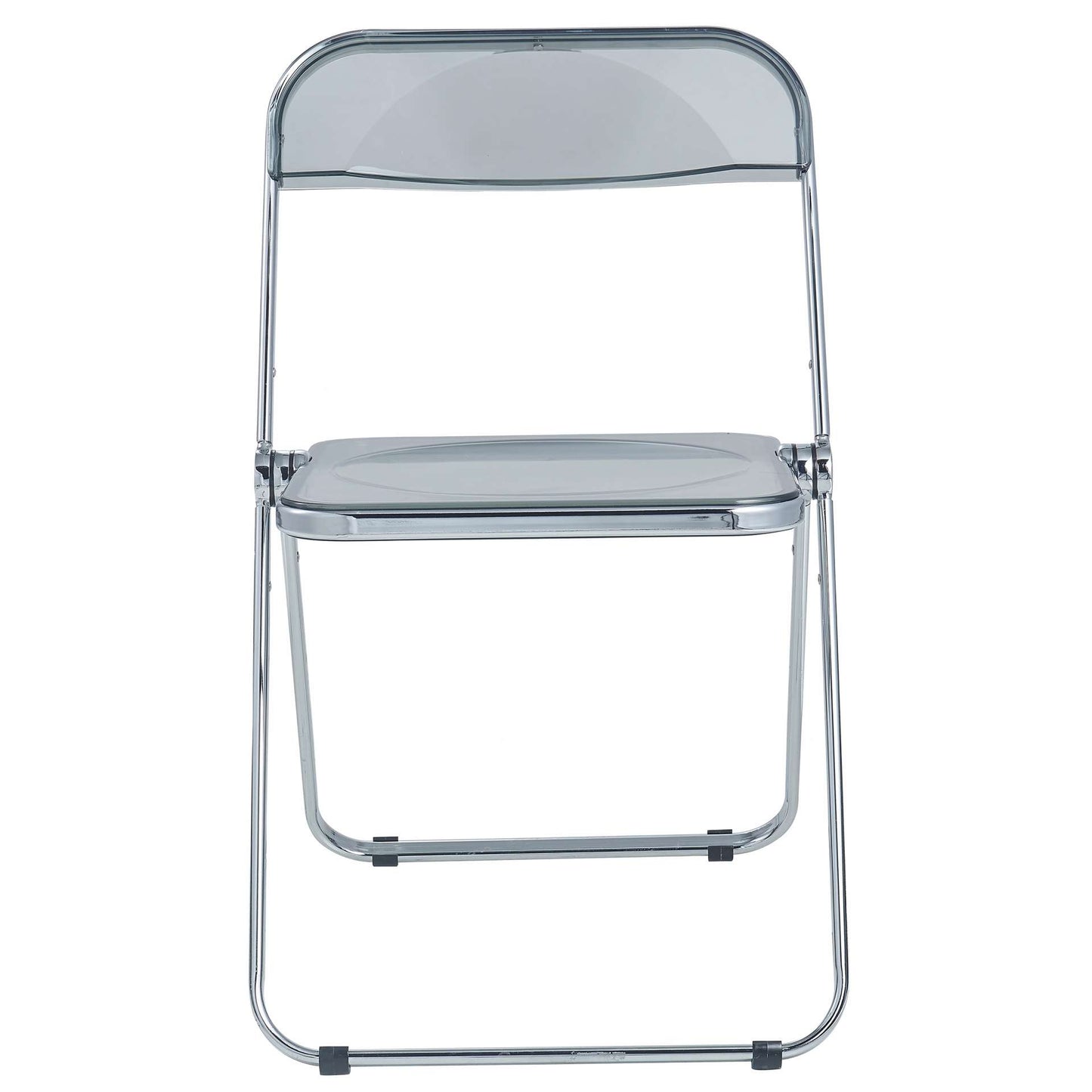 LeisureMod Lawrence Acrylic Folding Chair With Metal Frame, Set of 2 | Dining Chairs | Modishstore - 60