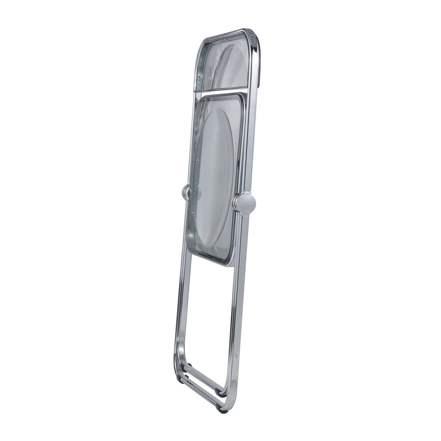 LeisureMod Lawrence Acrylic Folding Chair With Metal Frame, Set of 2 | Dining Chairs | Modishstore - 59