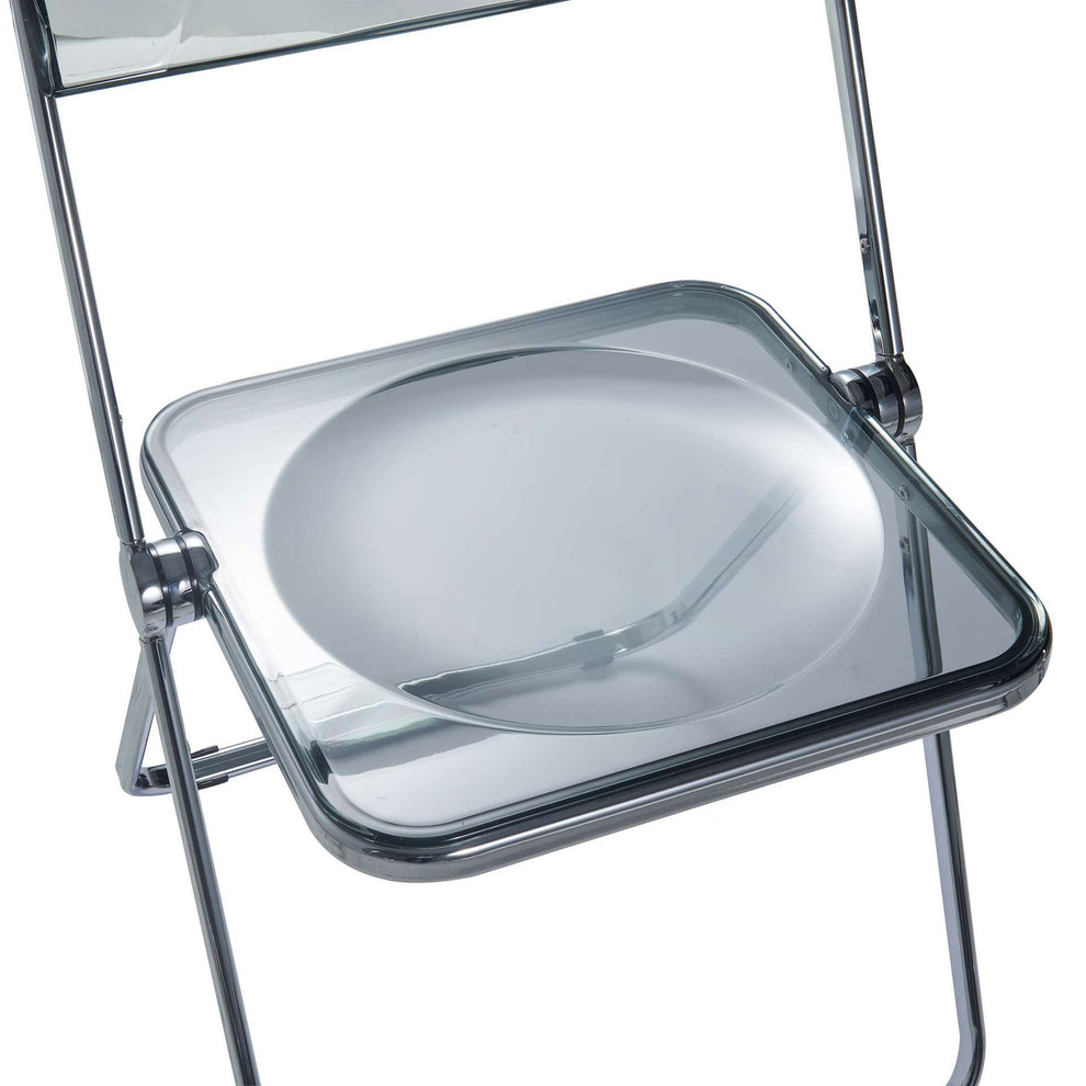LeisureMod Lawrence Acrylic Folding Chair With Metal Frame, Set of 2 | Dining Chairs | Modishstore - 55