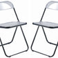 LeisureMod Lawrence Acrylic Folding Chair With Black Metal Frame, Set of 4 | Dining Chairs | Modishstore - 3