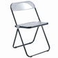 LeisureMod Lawrence Acrylic Folding Chair With Black Metal Frame | Dining Chairs | Modishstore