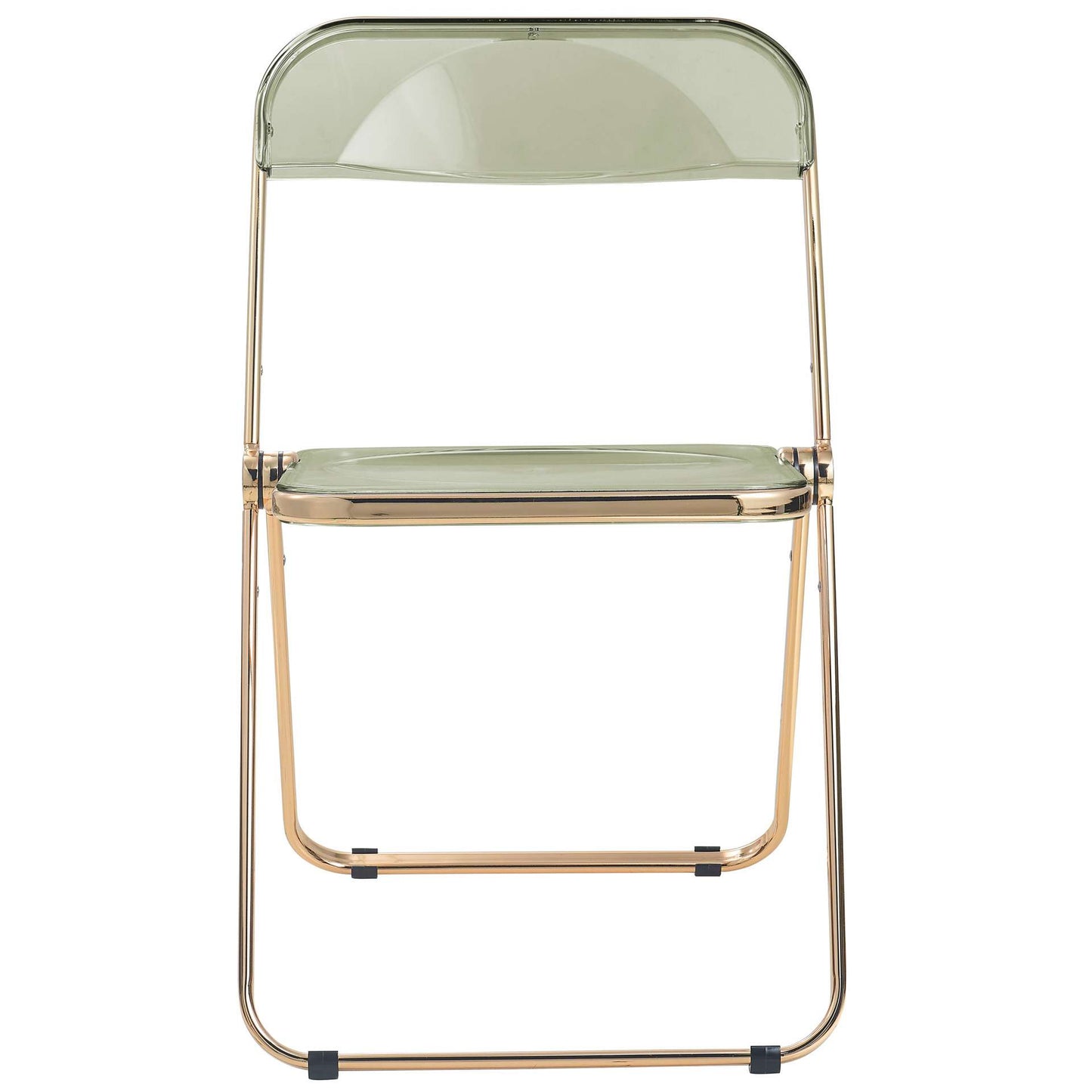 LeisureMod Lawrence Acrylic Folding Chair With Gold Metal Frame, Set of 2 | Dining Chairs | Modishstore - 10