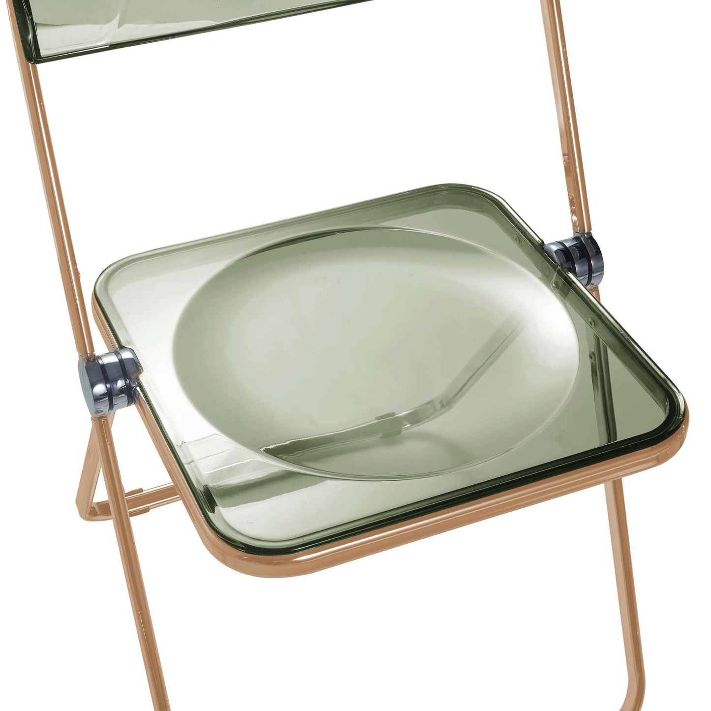 LeisureMod Lawrence Acrylic Folding Chair With Gold Metal Frame, Set of 2 | Dining Chairs | Modishstore - 6
