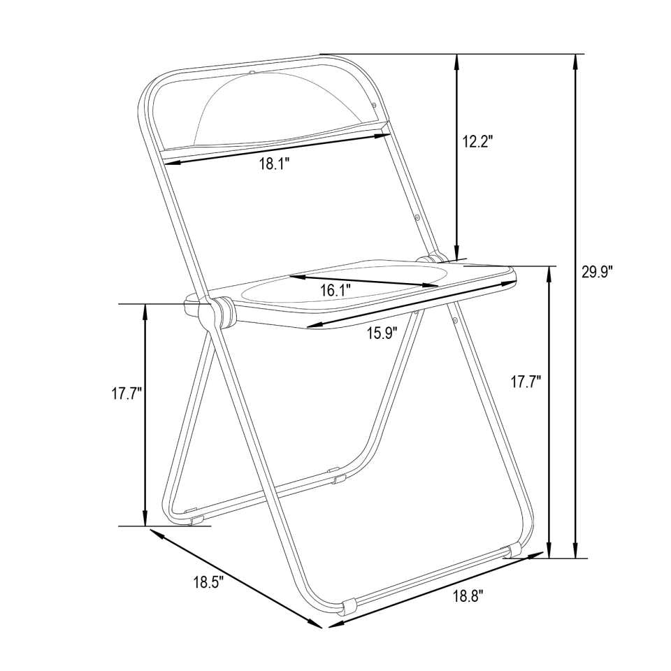 LeisureMod Lawrence Acrylic Folding Chair With Gold Metal Frame, Set of 4 | Dining Chairs | Modishstore - 2