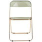 LeisureMod Lawrence Acrylic Folding Chair With Gold Metal Frame, Set of 4 | Dining Chairs | Modishstore - 10