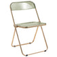 LeisureMod Lawrence Acrylic Folding Chair With Gold Metal Frame | Dining Chairs | Modishstore - 4