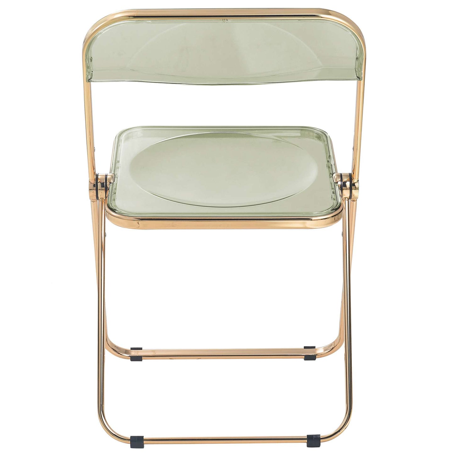 LeisureMod Lawrence Acrylic Folding Chair With Gold Metal Frame | Dining Chairs | Modishstore - 5