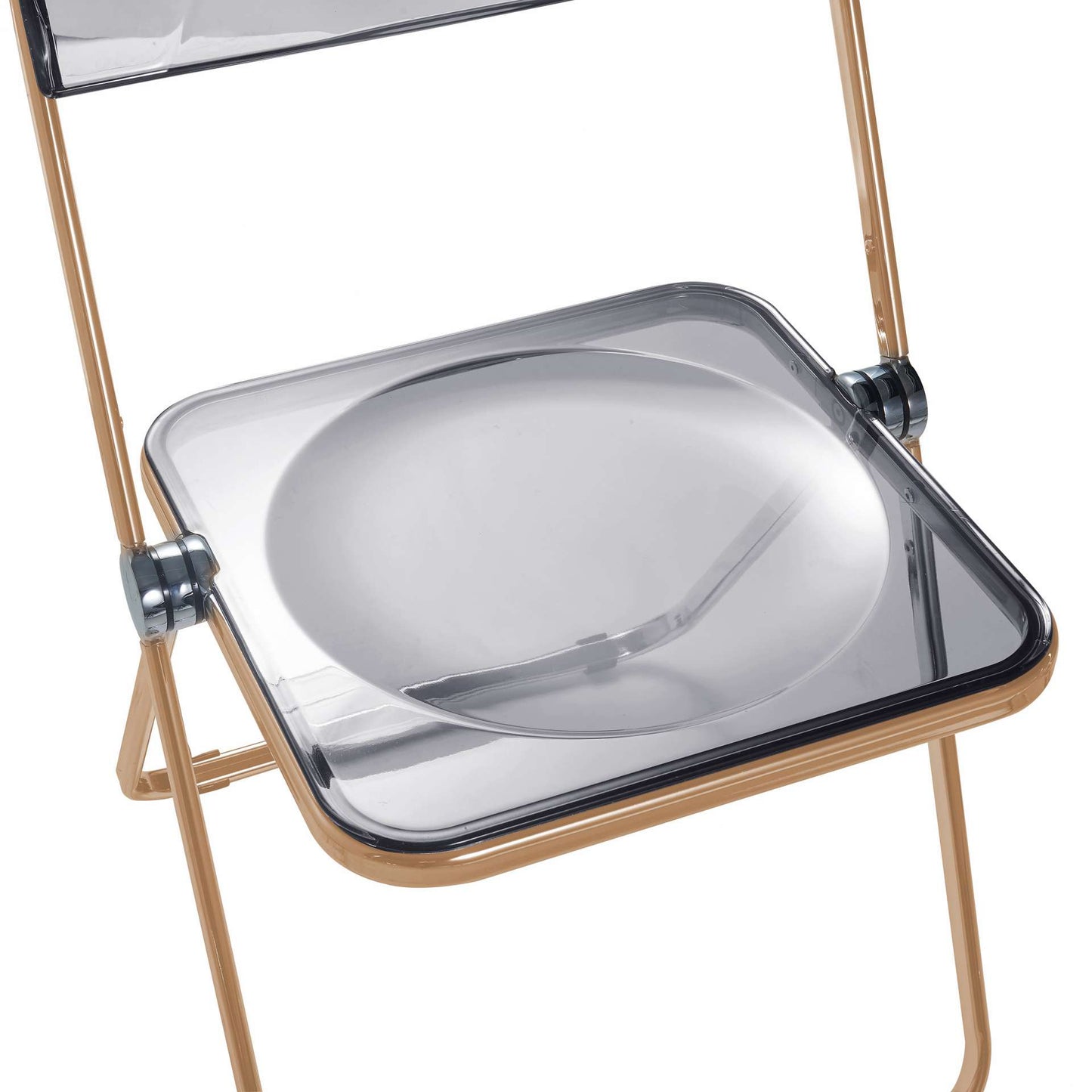 LeisureMod Lawrence Acrylic Folding Chair With Gold Metal Frame | Dining Chairs | Modishstore - 5