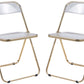 LeisureMod Lawrence Acrylic Folding Chair With Gold Metal Frame, Set of 4 | Dining Chairs | Modishstore - 11