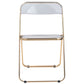 LeisureMod Lawrence Acrylic Folding Chair With Gold Metal Frame, Set of 4 | Dining Chairs | Modishstore - 8