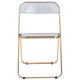 LeisureMod Lawrence Acrylic Folding Chair With Gold Metal Frame, Set of 4 | Dining Chairs | Modishstore - 2