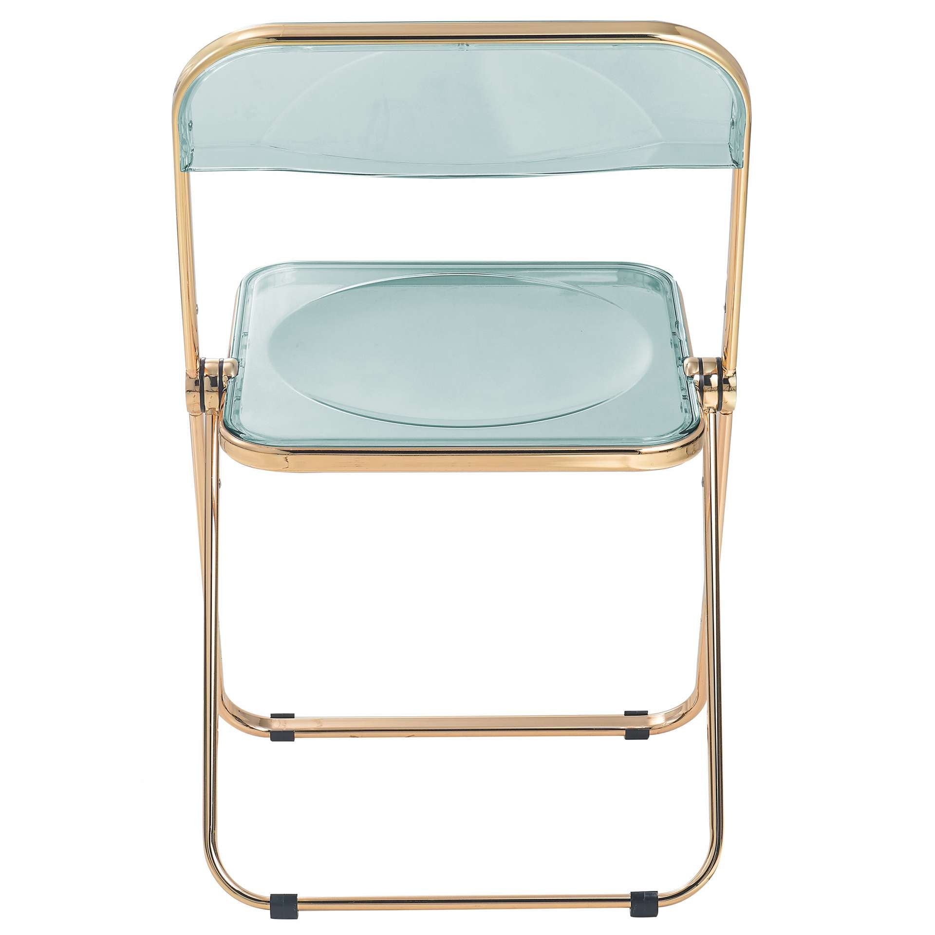 LeisureMod Lawrence Acrylic Folding Chair With Gold Metal Frame, Set of 2 | Dining Chairs | Modishstore - 17