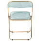 LeisureMod Lawrence Acrylic Folding Chair With Gold Metal Frame, Set of 4 | Dining Chairs | Modishstore - 17