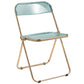 LeisureMod Lawrence Acrylic Folding Chair With Gold Metal Frame | Dining Chairs | Modishstore - 14