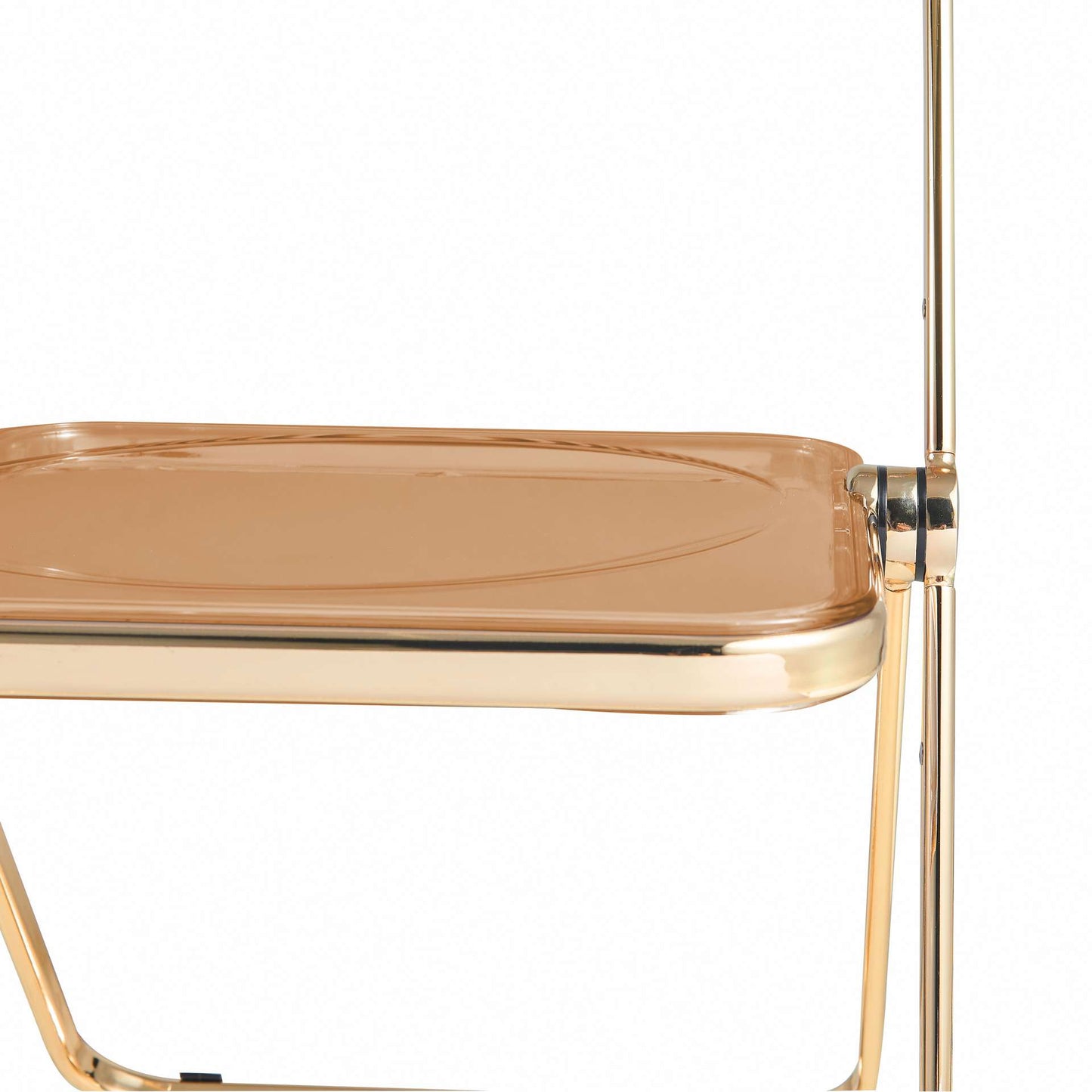 LeisureMod Lawrence Acrylic Folding Chair With Gold Metal Frame, Set of 2 | Dining Chairs | Modishstore - 23