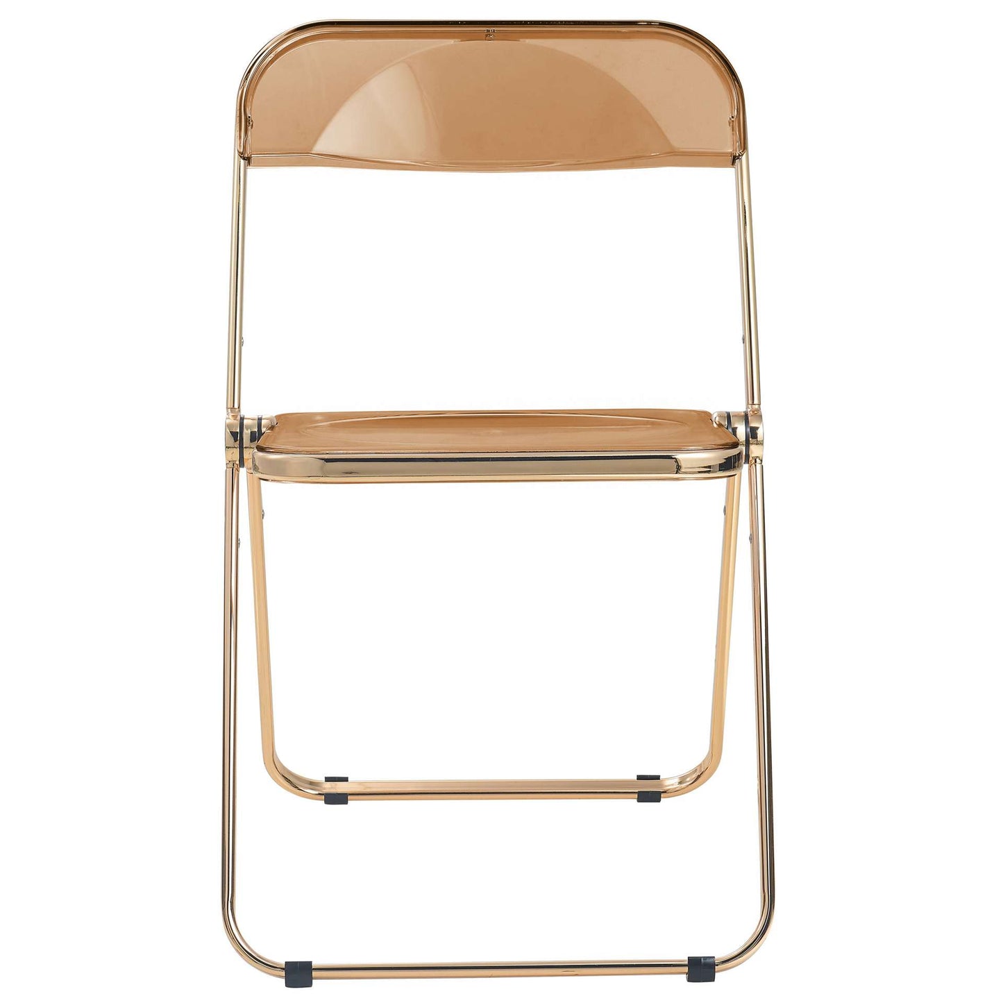 LeisureMod Lawrence Acrylic Folding Chair With Gold Metal Frame | Dining Chairs | Modishstore - 22