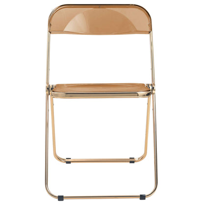 LeisureMod Lawrence Acrylic Folding Chair With Gold Metal Frame, Set of 4 | Dining Chairs | Modishstore - 29