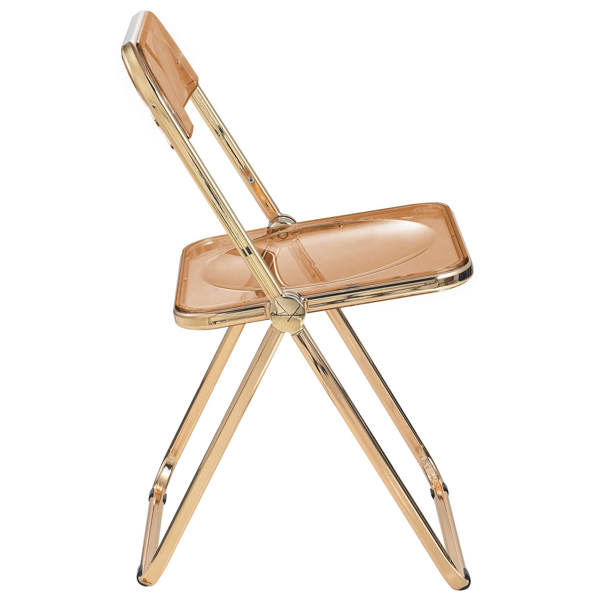 LeisureMod Lawrence Acrylic Folding Chair With Gold Metal Frame | Dining Chairs | Modishstore - 20
