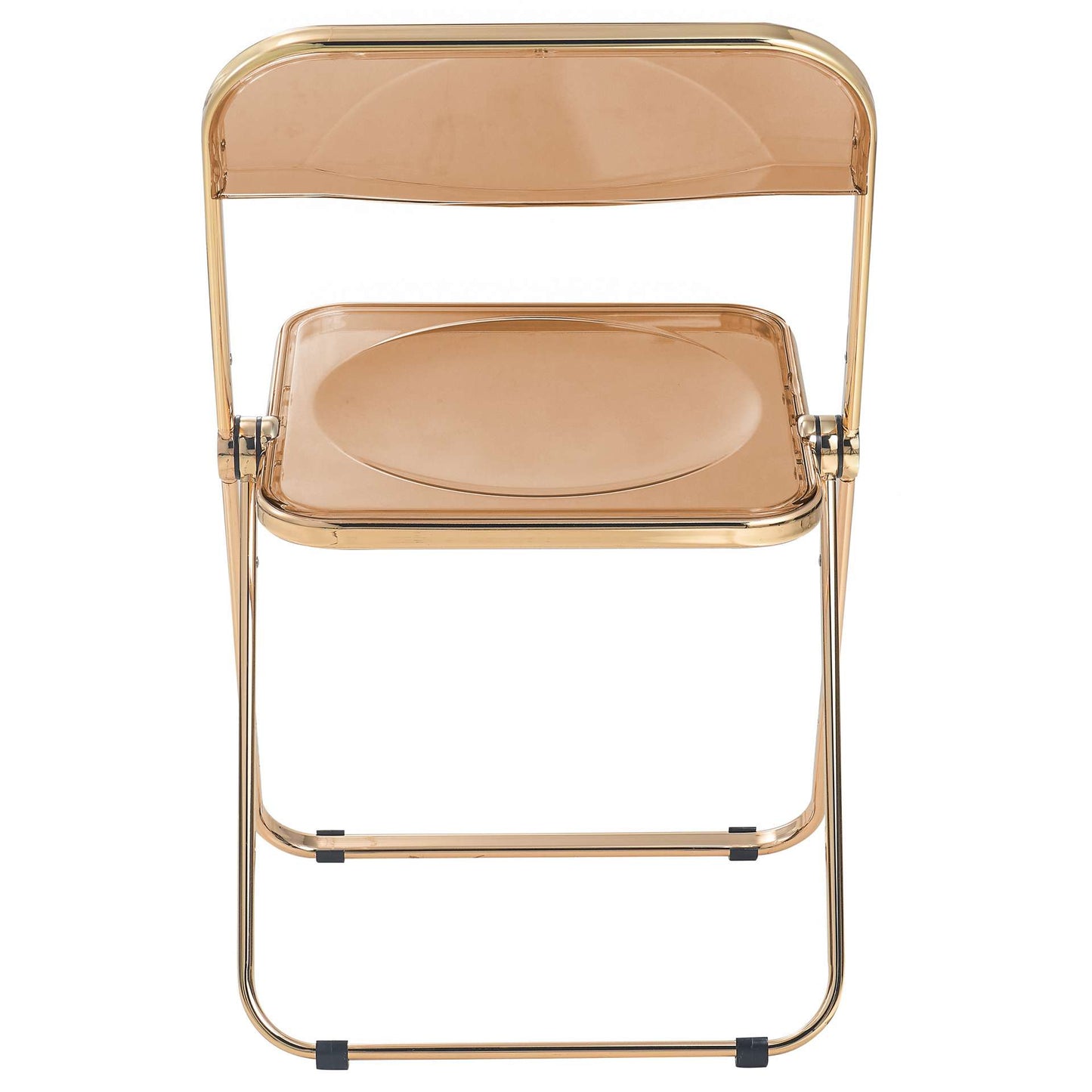 LeisureMod Lawrence Acrylic Folding Chair With Gold Metal Frame | Dining Chairs | Modishstore - 21