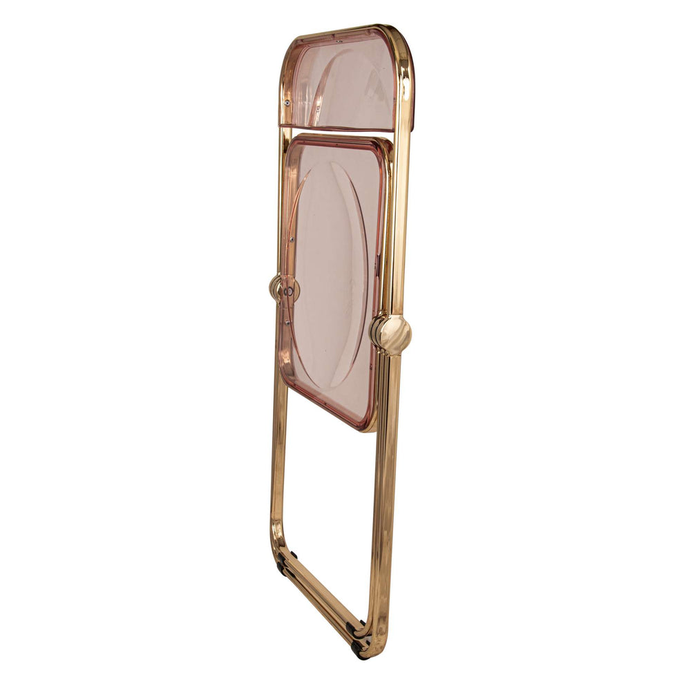LeisureMod Lawrence Acrylic Folding Chair With Gold Metal Frame, Set of 4 | Dining Chairs | Modishstore - 40