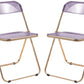 LeisureMod Lawrence Acrylic Folding Chair With Gold Metal Frame, Set of 2 | Dining Chairs | Modishstore - 52
