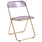 LeisureMod Lawrence Acrylic Folding Chair With Gold Metal Frame | Dining Chairs | Modishstore - 41