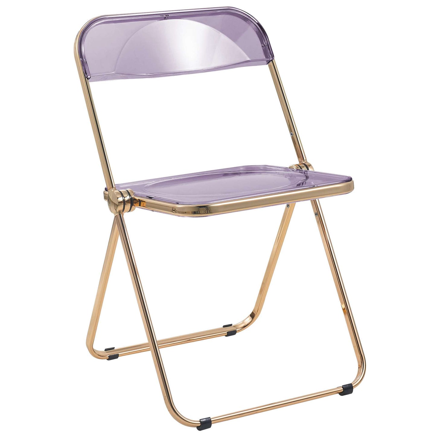 LeisureMod Lawrence Acrylic Folding Chair With Gold Metal Frame | Dining Chairs | Modishstore - 41