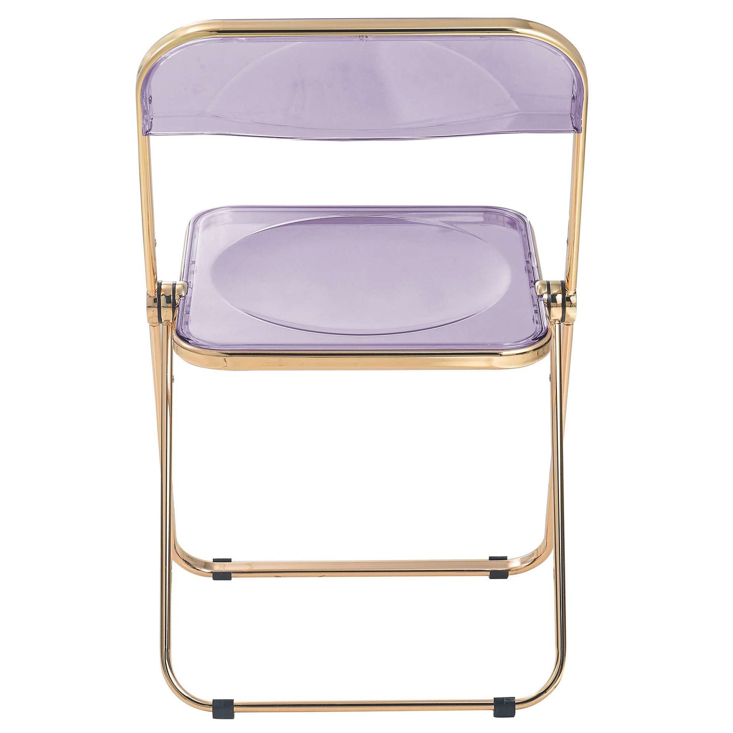 LeisureMod Lawrence Acrylic Folding Chair With Gold Metal Frame | Dining Chairs | Modishstore - 39