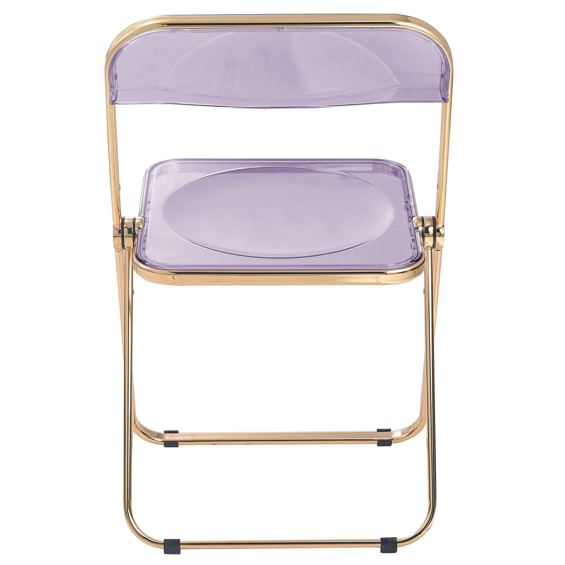 LeisureMod Lawrence Acrylic Folding Chair With Gold Metal Frame | Dining Chairs | Modishstore - 39