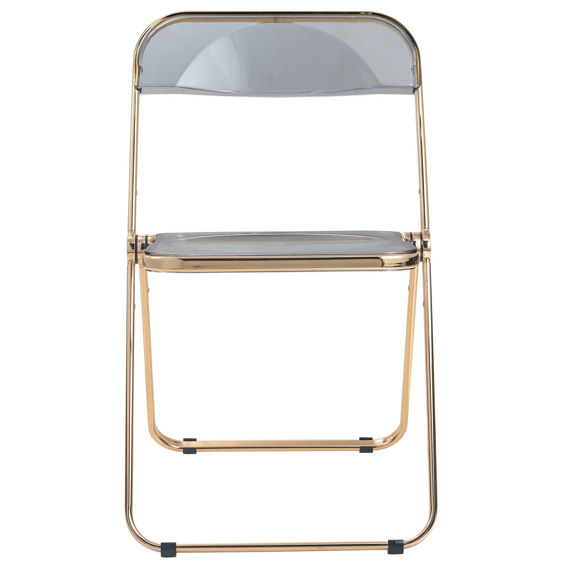 LeisureMod Lawrence Acrylic Folding Chair With Gold Metal Frame, Set of 2 | Dining Chairs | Modishstore - 60