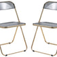 LeisureMod Lawrence Acrylic Folding Chair With Gold Metal Frame, Set of 4 | Dining Chairs | Modishstore - 66
