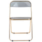 LeisureMod Lawrence Acrylic Folding Chair With Gold Metal Frame | Dining Chairs | Modishstore - 49