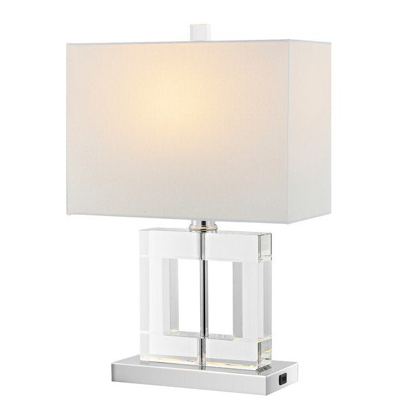 Safavieh Town Square, 21 Inch, Clear/White, Crystal/Iron Table Lamp W/ Usb Port? - Clear | Table Lamps | Modishstore - 2