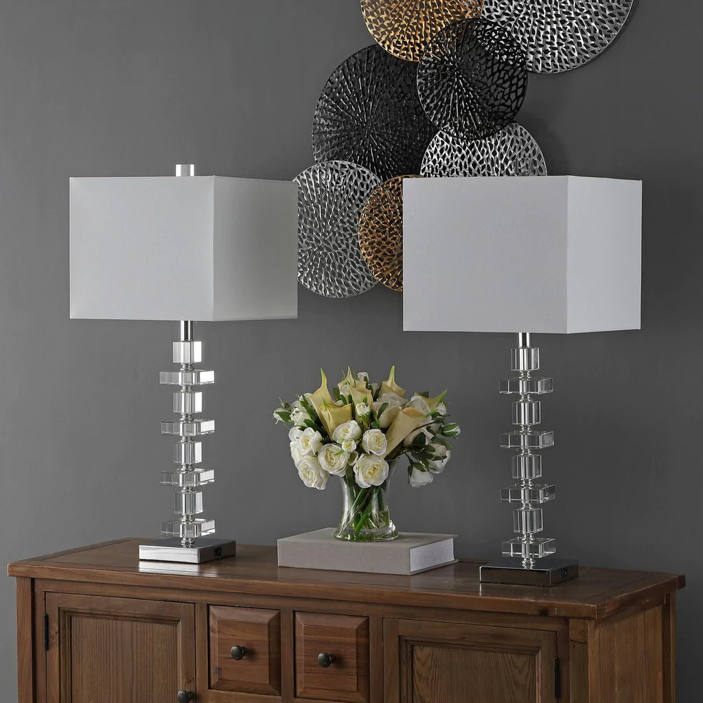 Safavieh Deco Crystal, 28.5 Inch, Crystal, Table Lamp Set Of 2 W/ Usb Port? Set Of 2 - Clear | Table Lamps | Modishstore - 5