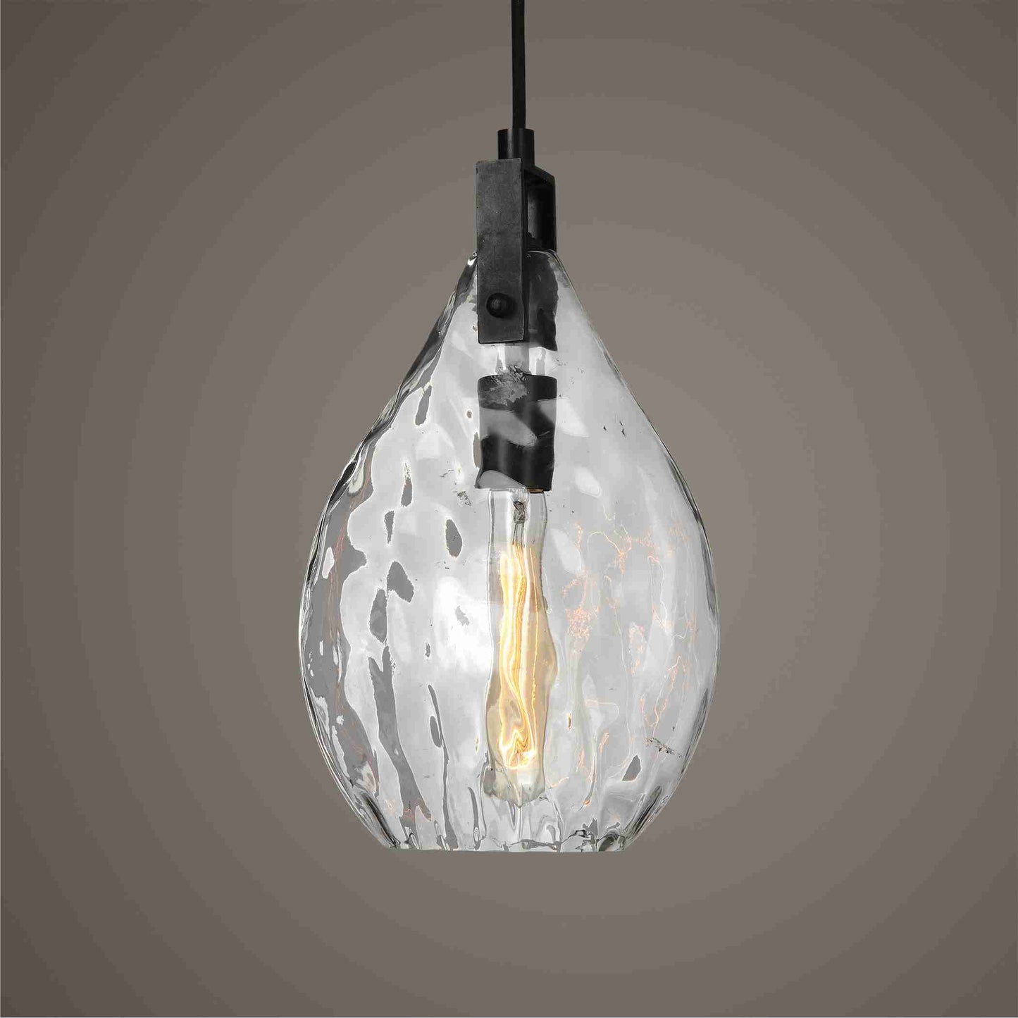 Uttermost Campester 1 Light Watered Glass Mini Pendant | Pendant Lamps | Modishstore - 3
