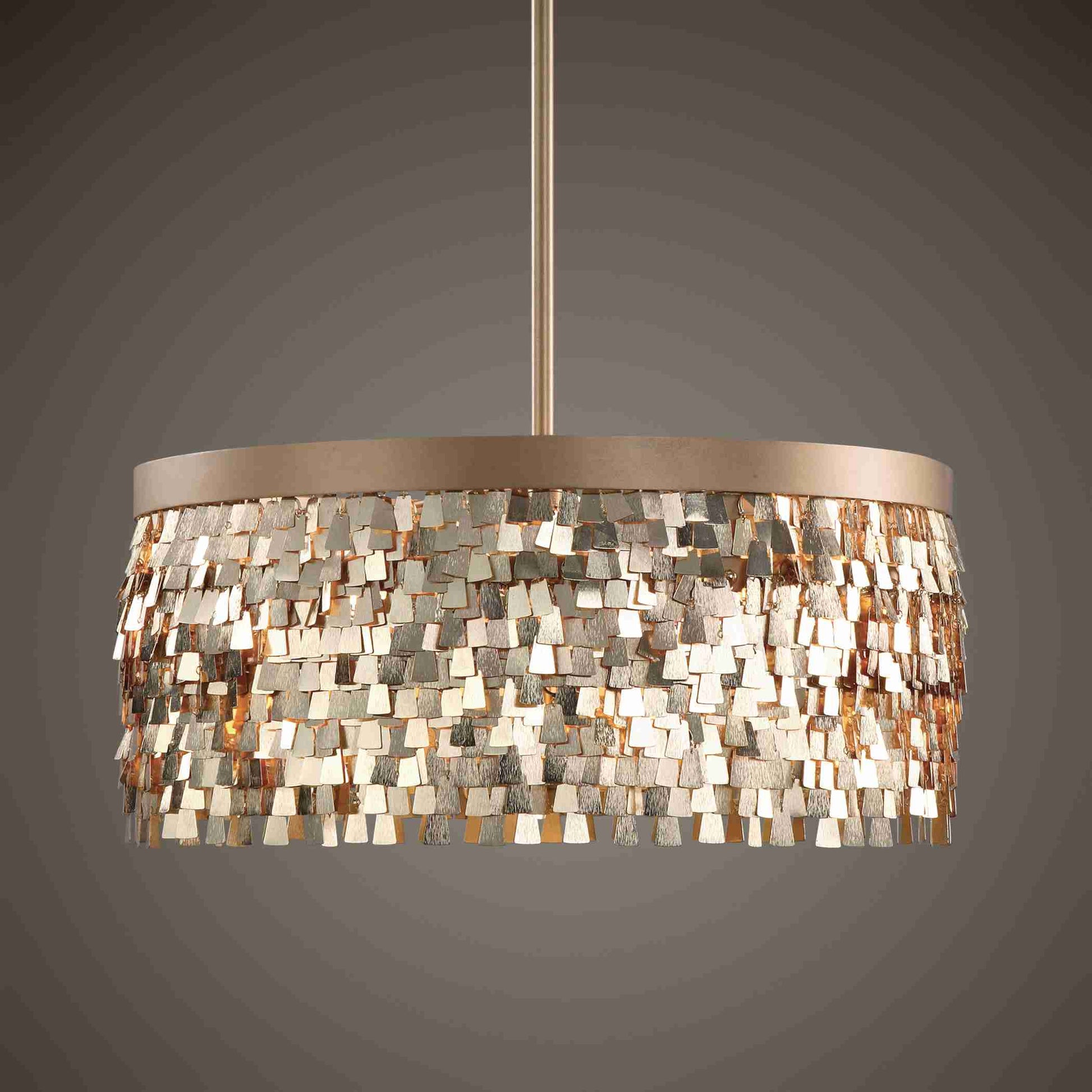Uttermost Tillie 3 Light Textured Gold Pendant | Pendant Lamps | Modishstore - 2