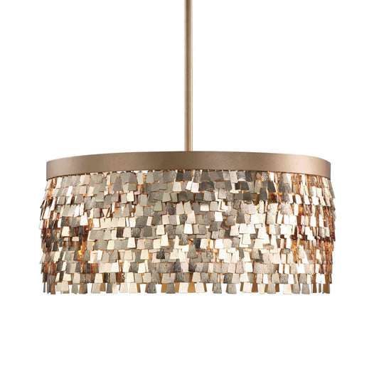 Uttermost Tillie 3 Light Textured Gold Pendant | Pendant Lamps | Modishstore