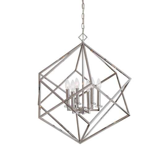 Uttermost Euclid 6 Light Nickel Cube Pendant | Pendant Lamps | Modishstore