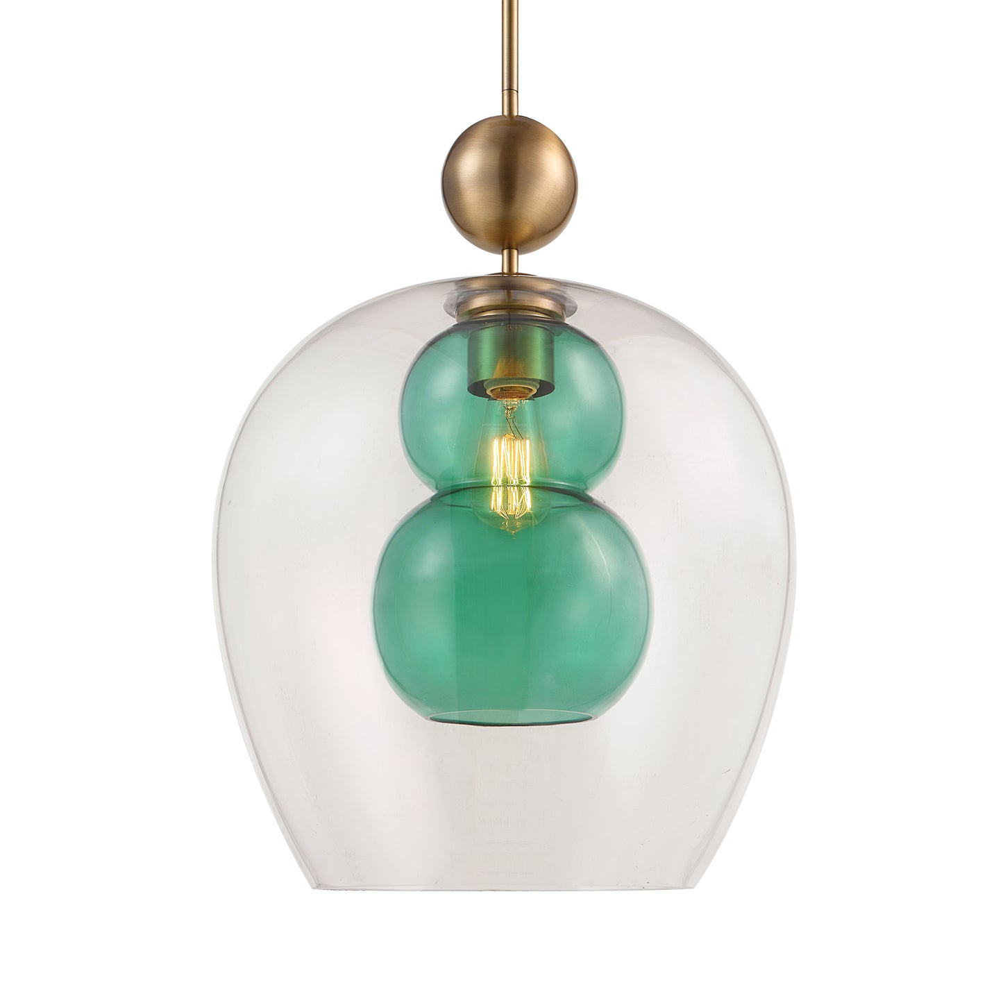 Uttermost Shamrock Green Glass 1 Light Pendant | Pendant Lamps | Modishstore - 2