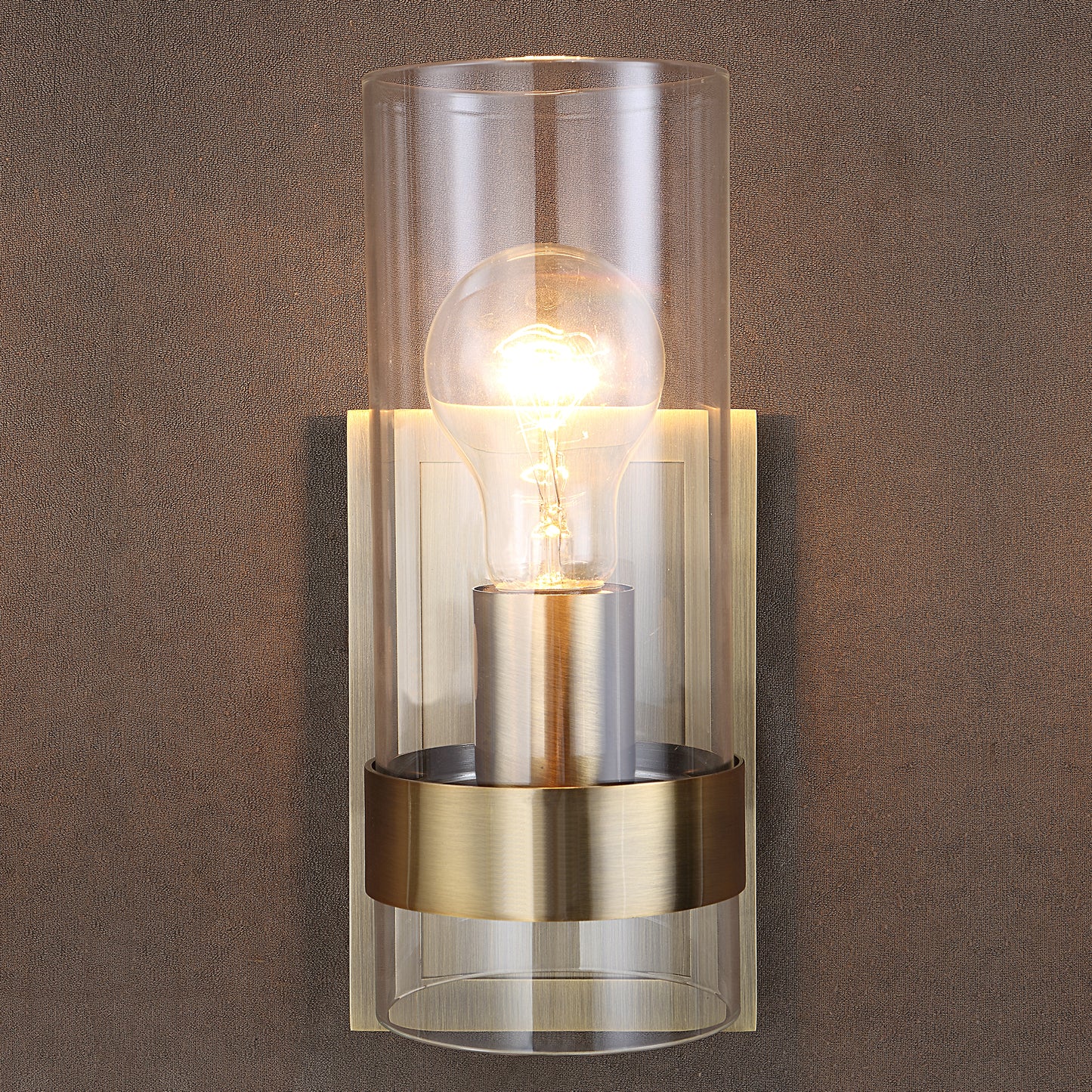 Uttermost Cardiff Antique Brass 1 Light Cylinder Sconce | Vanity Light | Modishstore - 3